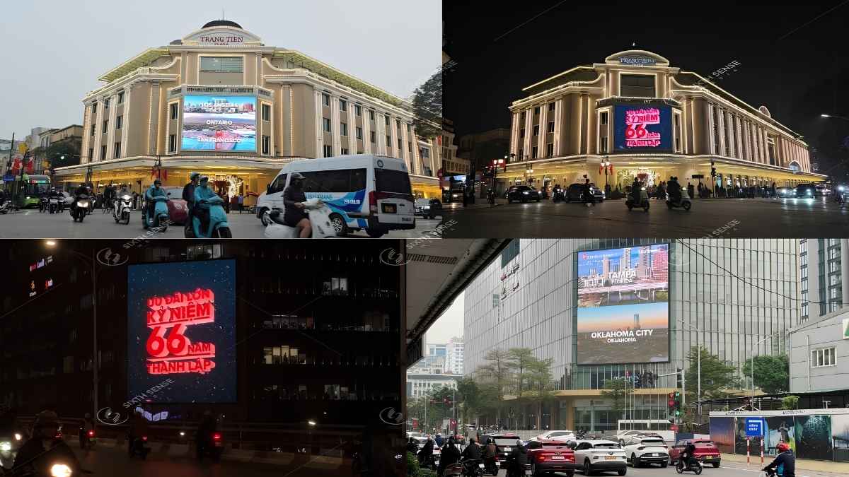 Pano đa dạng kích thước, phù hợp với nhiều vị trí và nhu cầu hiển thị ngoài trời.