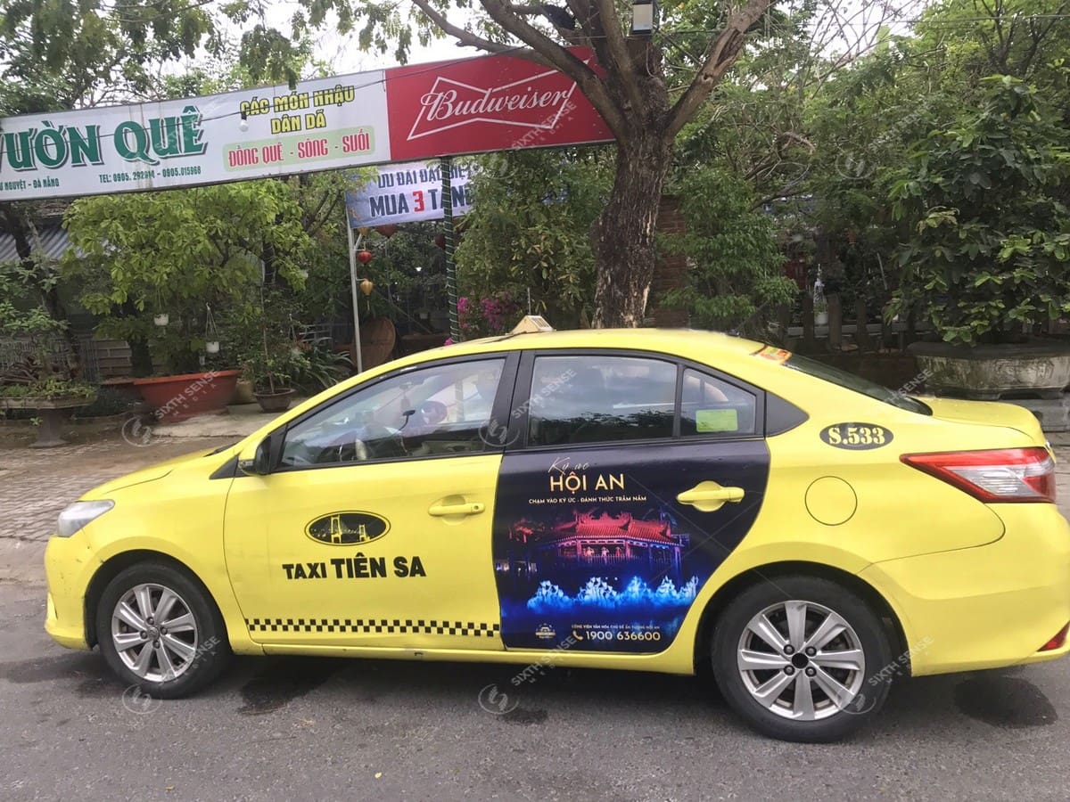 Quảng cáo trên xe taxi Tiên Sa tại Đà Nẵng - Quảng Bình