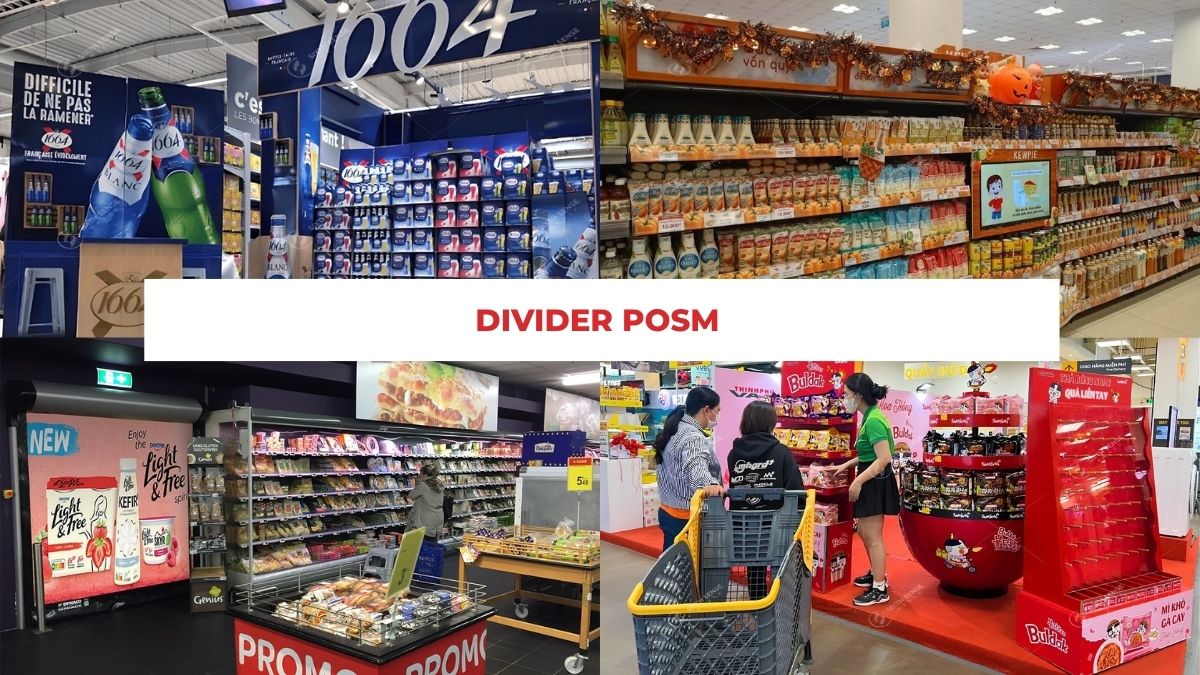Divider POSM giúp phân chia quầy kệ và làm nổi bật sản phẩm, thương hiệu tại điểm bán.