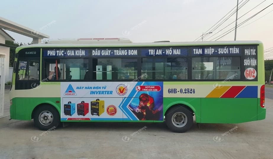 quảng cáo trên xe buýt tại Hậu Giang