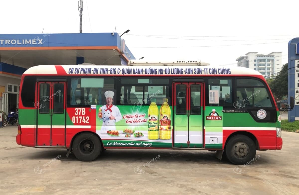 Quảng cáo trên xe buýt tại Nghệ An