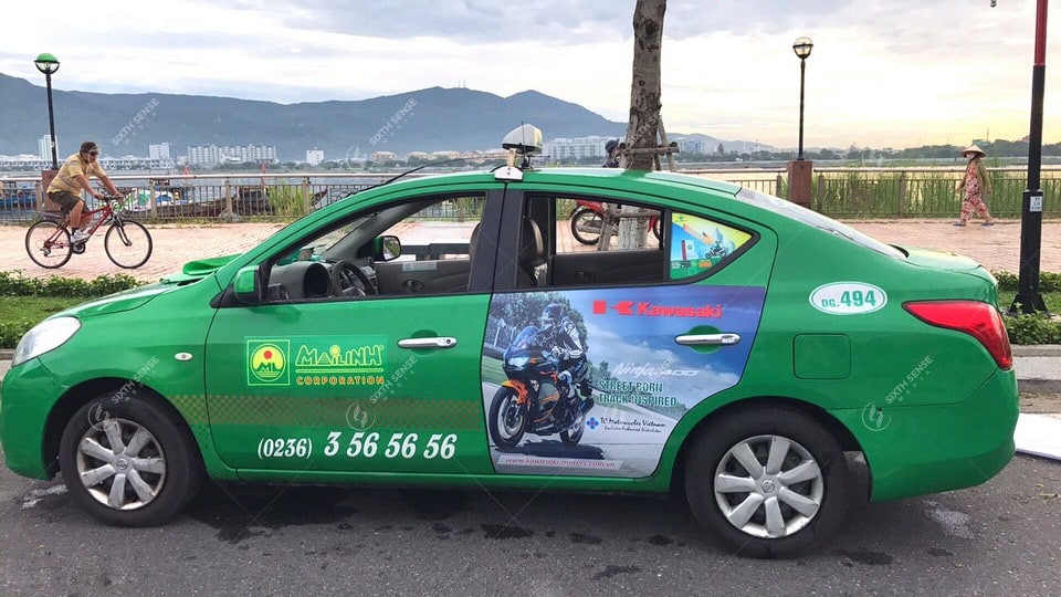 Dự án quảng cáo trên xe taxi Mai Linh cho Kawasaki
